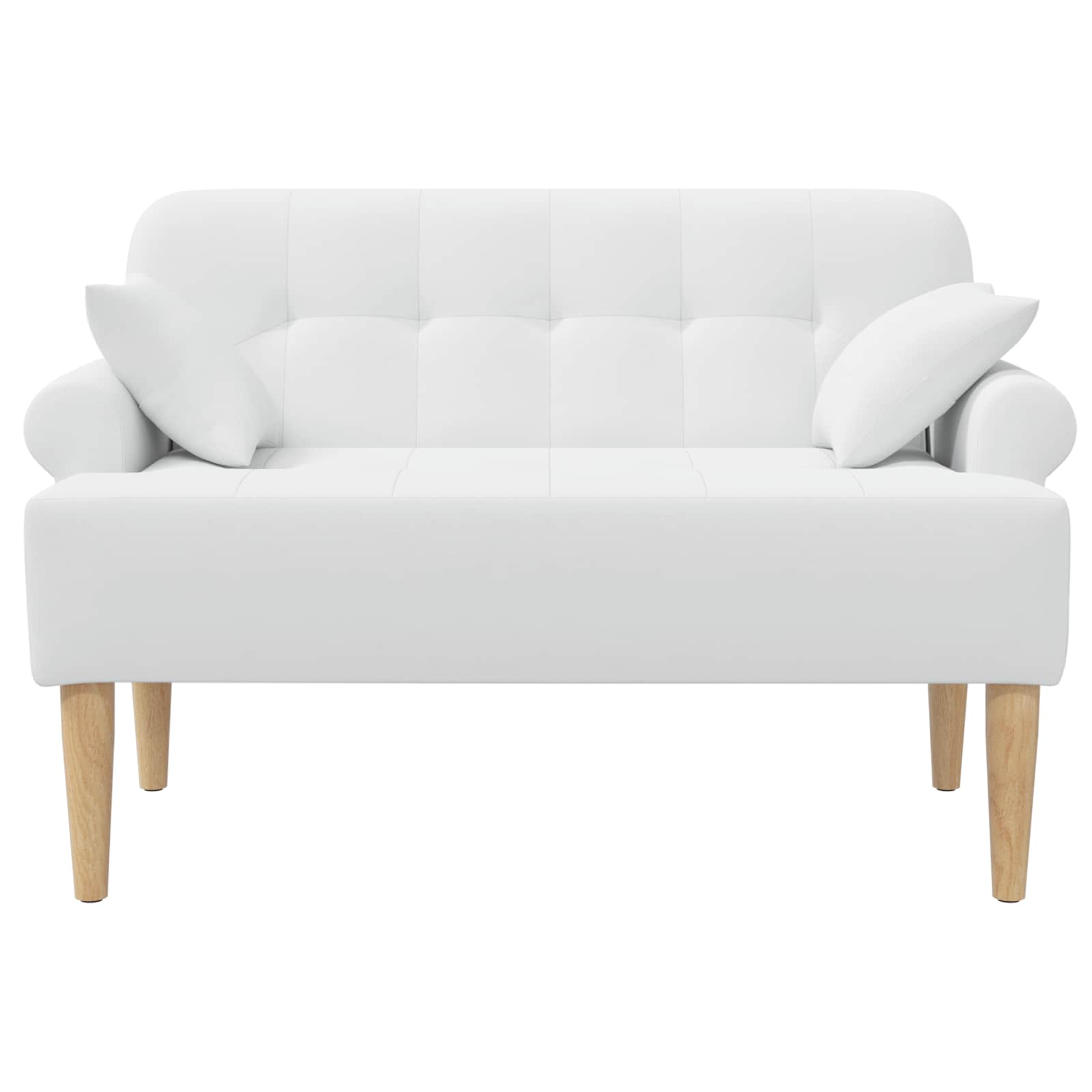 vidaXL Sofa dwuosobowa z guzikowym pikowaniem Biały 120 x 65 x 79 cm