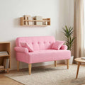 vidaXL Sofa dwuosobowa z guzikowym pikowaniem różowy 120 x 65 x 79 cm