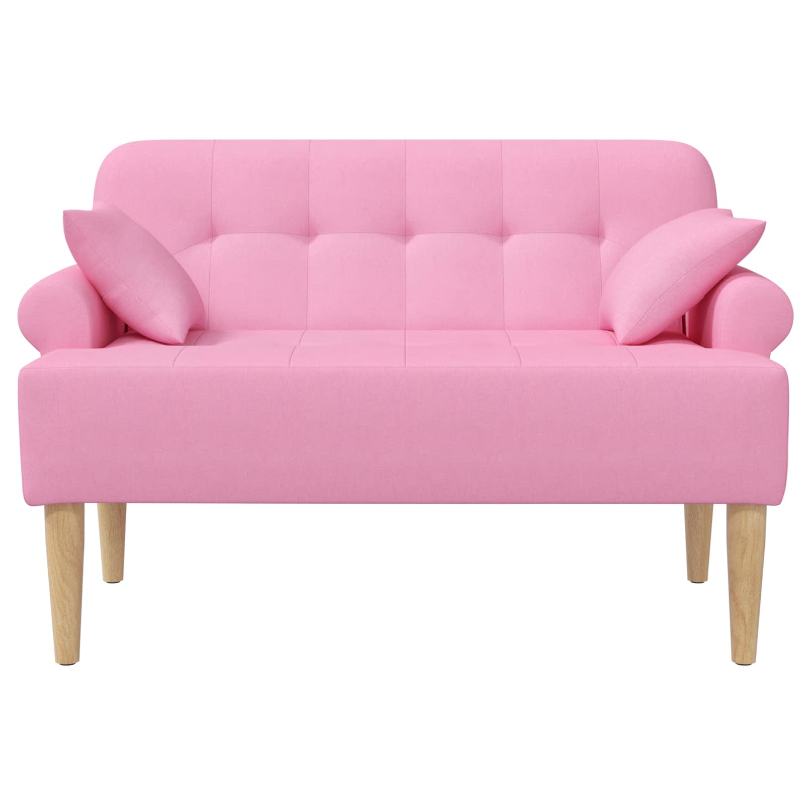 vidaXL Sofa dwuosobowa z guzikowym pikowaniem różowy 120 x 65 x 79 cm