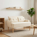 vidaXL Sofa dwuosobowa z guzikowym pikowaniem kremowy 117 x 67 x 77 cm