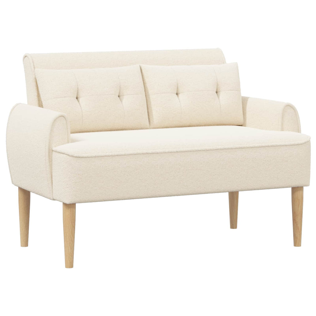 vidaXL Sofa dwuosobowa z guzikowym pikowaniem kremowy 117 x 67 x 77 cm