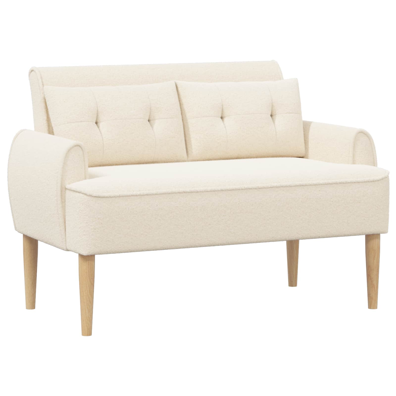 vidaXL Sofa dwuosobowa z guzikowym pikowaniem kremowy 117 x 67 x 77 cm