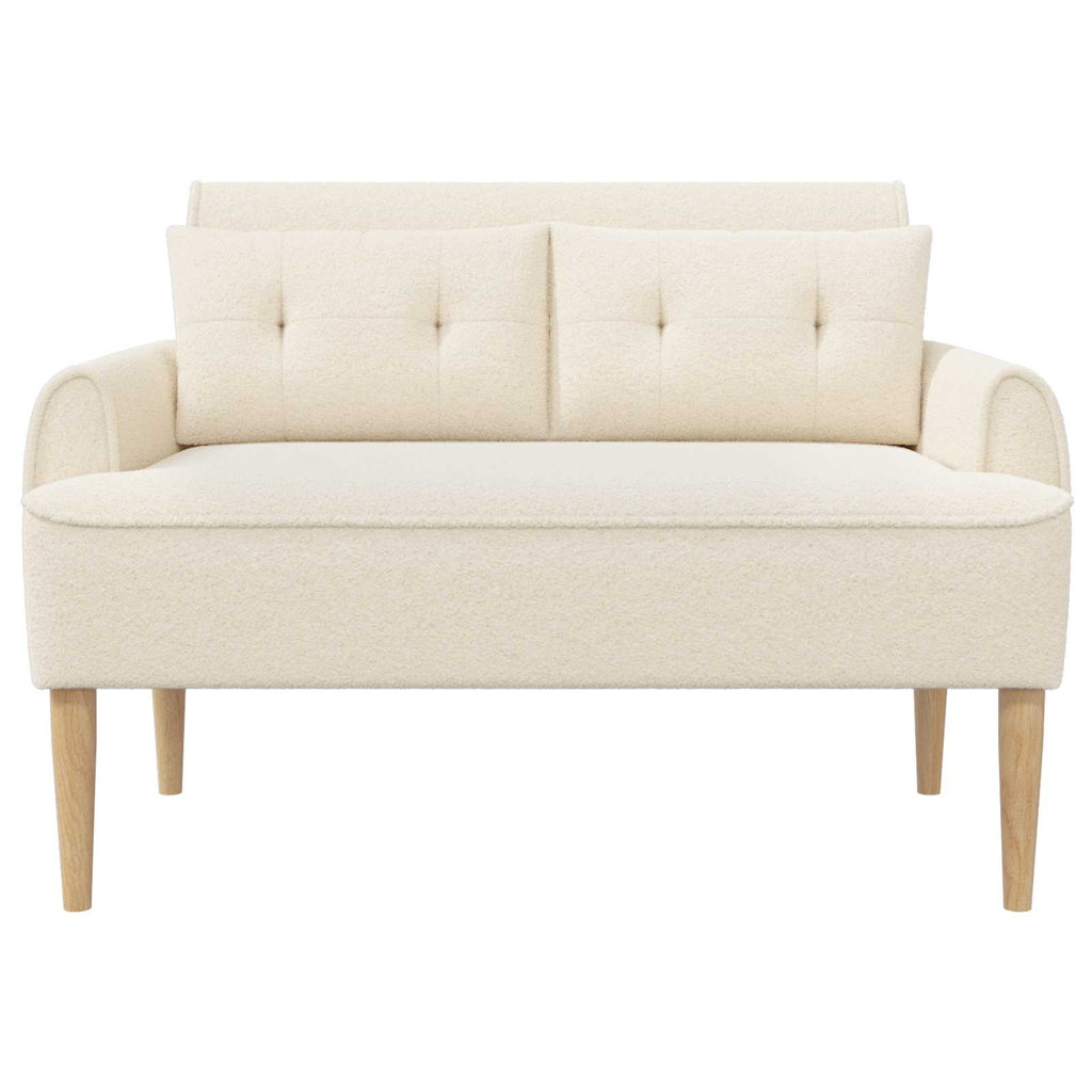 vidaXL Sofa dwuosobowa z guzikowym pikowaniem kremowy 117 x 67 x 77 cm