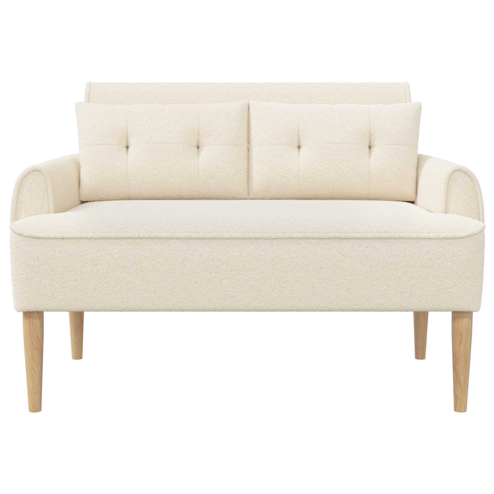 vidaXL Sofa dwuosobowa z guzikowym pikowaniem kremowy 117 x 67 x 77 cm