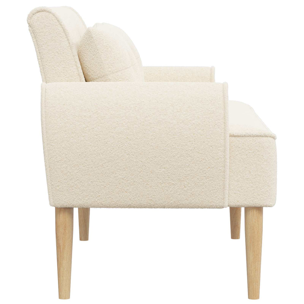 vidaXL Sofa dwuosobowa z guzikowym pikowaniem kremowy 117 x 67 x 77 cm