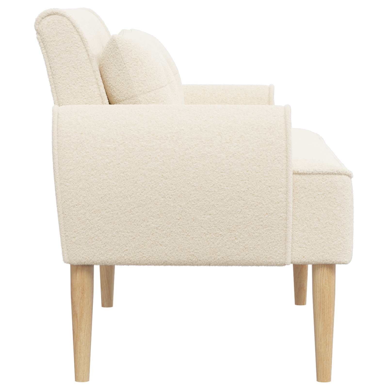 vidaXL Sofa dwuosobowa z guzikowym pikowaniem kremowy 117 x 67 x 77 cm