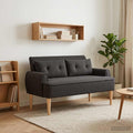 vidaXL Sofa dwuosobowa z guzikowym pikowaniem Czarny 117 x 67 x 77 cm