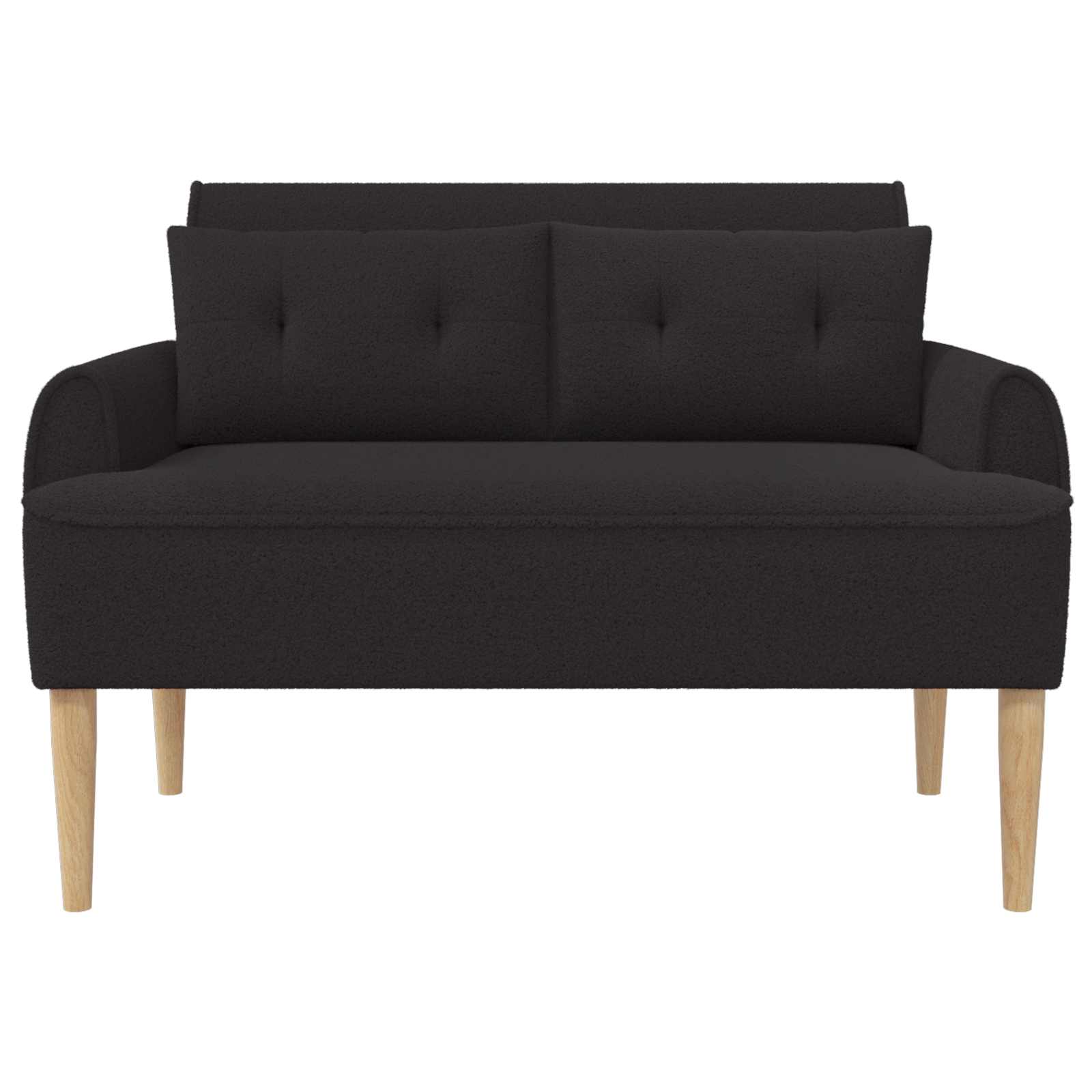 vidaXL Sofa dwuosobowa z guzikowym pikowaniem Czarny 117 x 67 x 77 cm