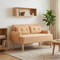 vidaXL Sofa dwuosobowa z guzikowym pikowaniem Beżowy 117 x 67 x 77 cm