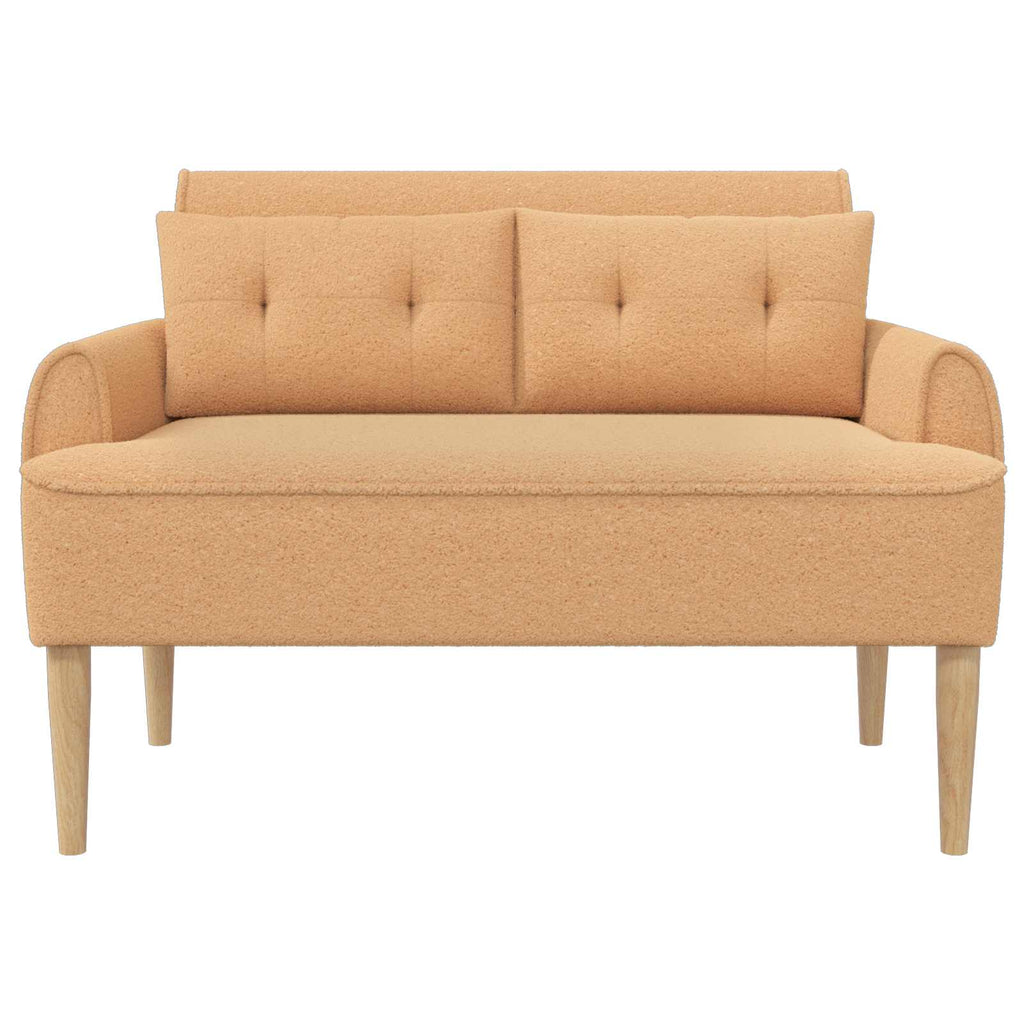 vidaXL Sofa dwuosobowa z guzikowym pikowaniem Beżowy 117 x 67 x 77 cm