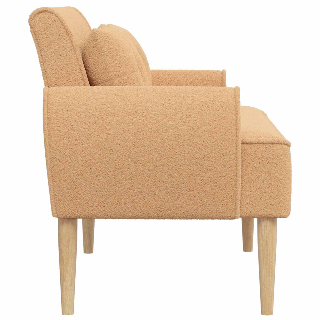 vidaXL Sofa dwuosobowa z guzikowym pikowaniem Beżowy 117 x 67 x 77 cm