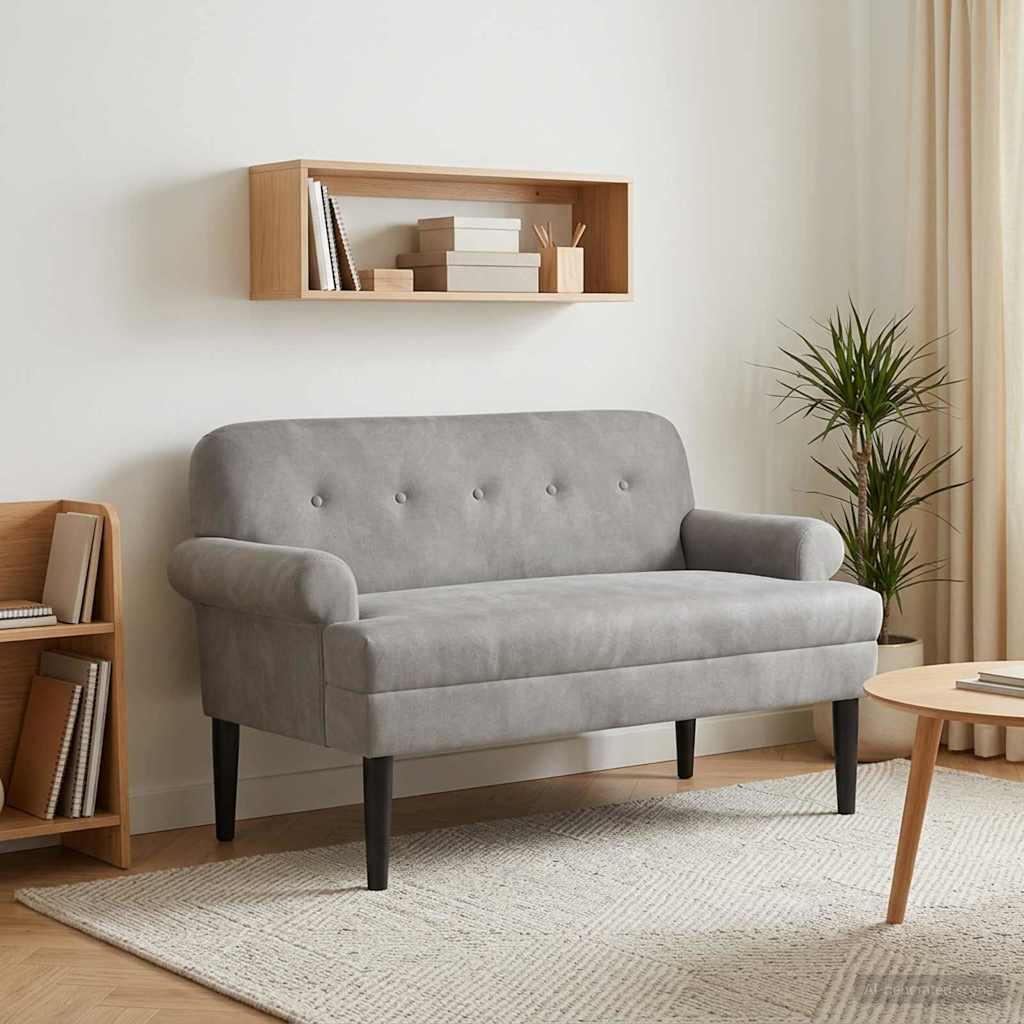 vidaXL Sofa dwuosobowa z guzikowym pikowaniem jasnoszary Welur