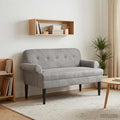 vidaXL Sofa dwuosobowa z guzikowym pikowaniem jasnoszary Welur