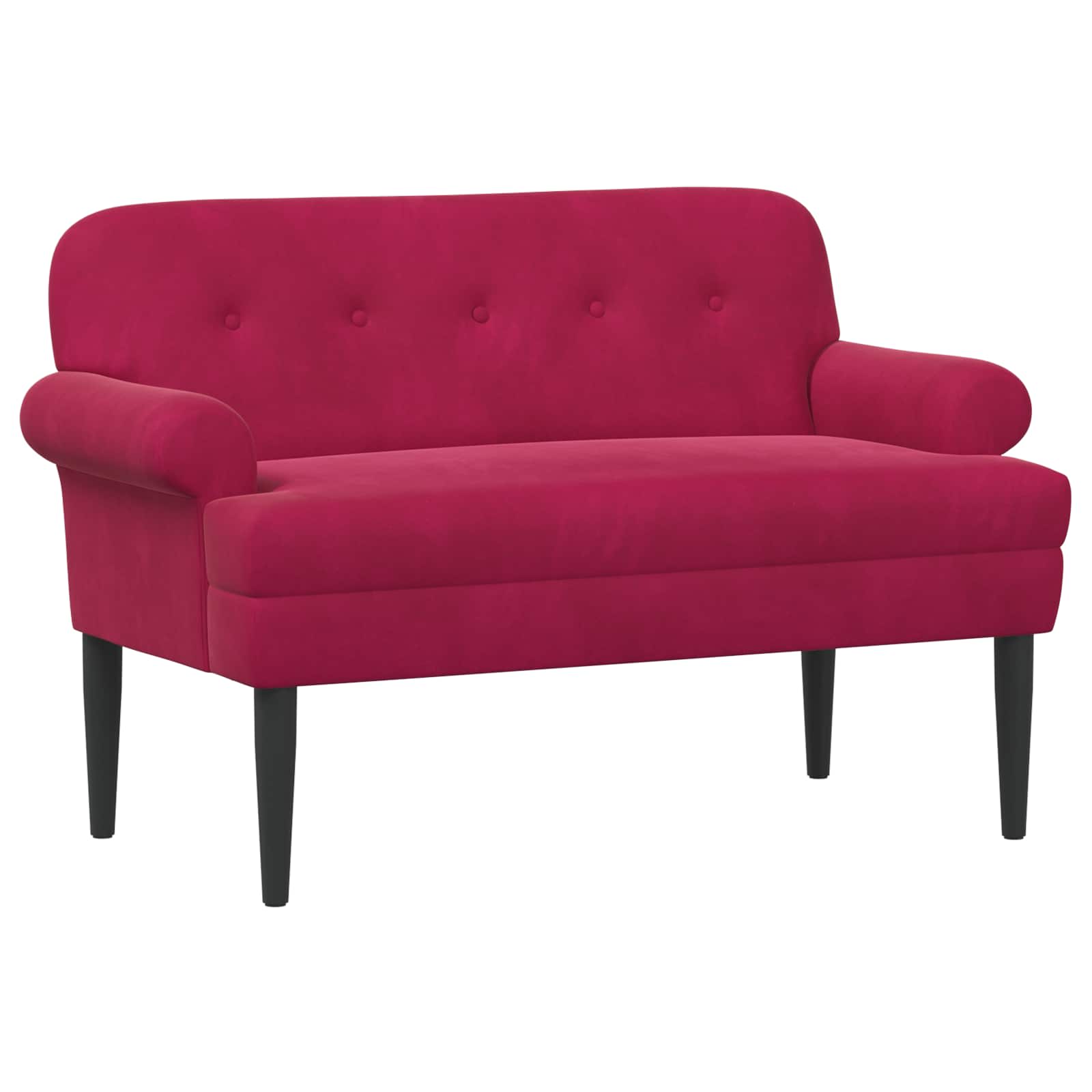 vidaXL Sofa dwuosobowa z guzikowym pikowaniem Czerwone wino Welur