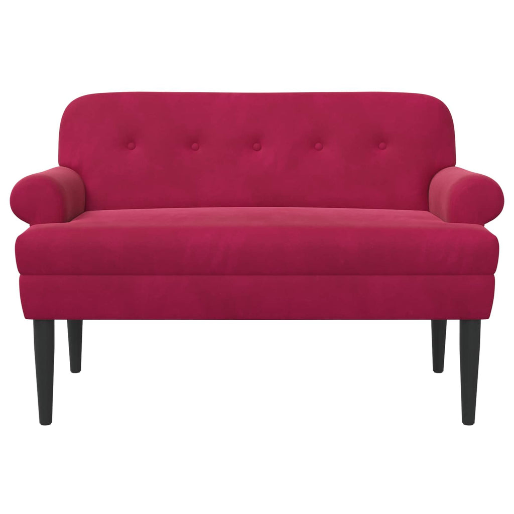vidaXL Sofa dwuosobowa z guzikowym pikowaniem Czerwone wino Welur