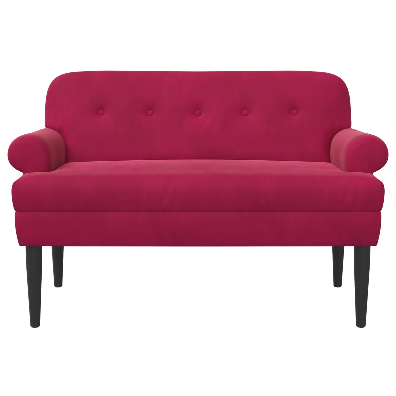 vidaXL Sofa dwuosobowa z guzikowym pikowaniem Czerwone wino Welur