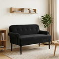 vidaXL Sofa dwuosobowa z guzikowym pikowaniem Czarny 120 x 66 x 78 cm