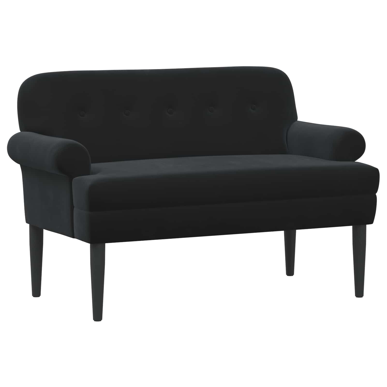 vidaXL Sofa dwuosobowa z guzikowym pikowaniem Czarny 120 x 66 x 78 cm