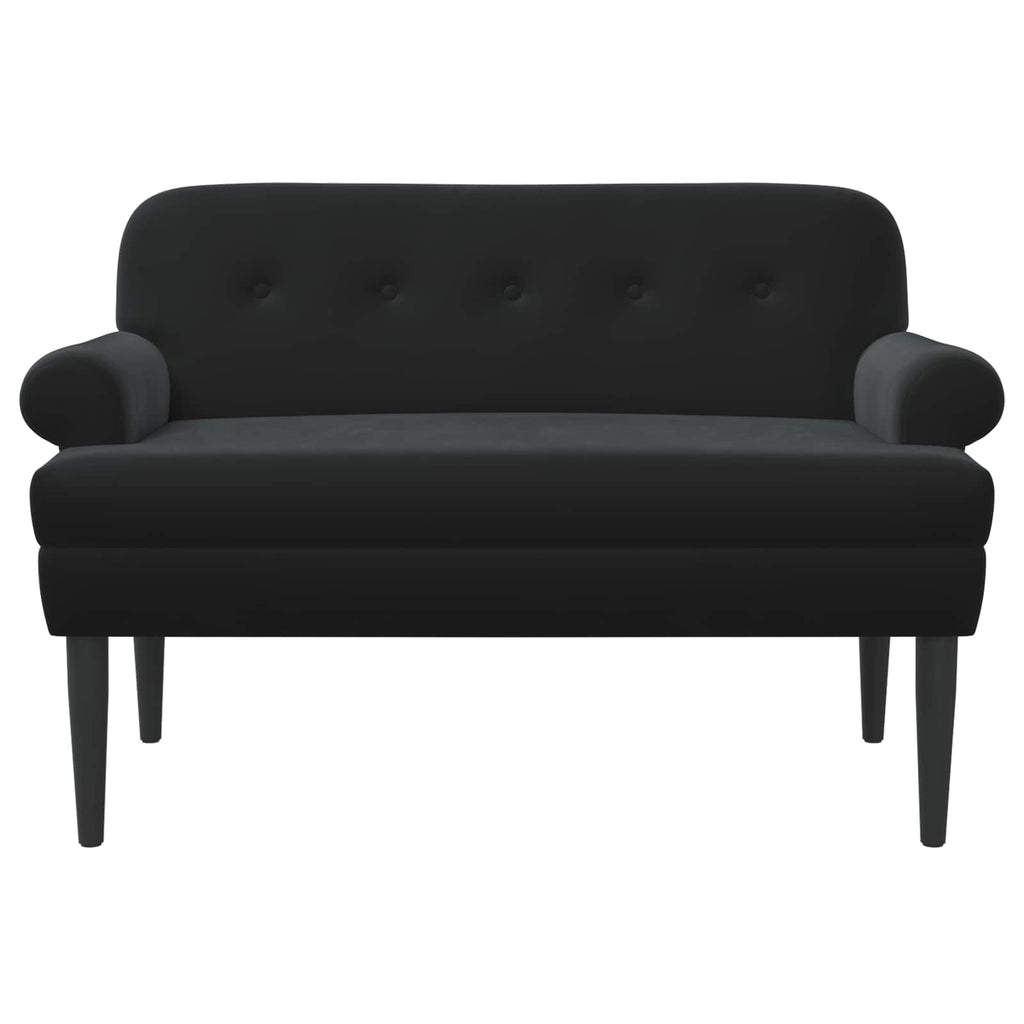 vidaXL Sofa dwuosobowa z guzikowym pikowaniem Czarny 120 x 66 x 78 cm