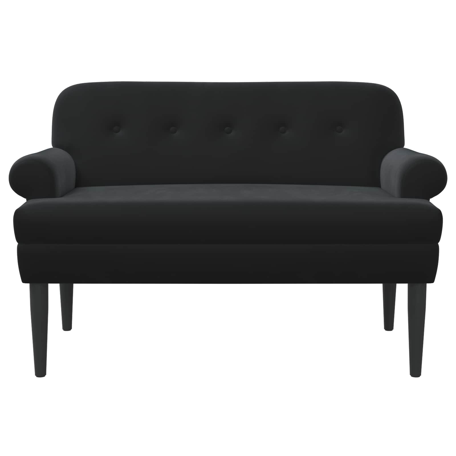 vidaXL Sofa dwuosobowa z guzikowym pikowaniem Czarny 120 x 66 x 78 cm
