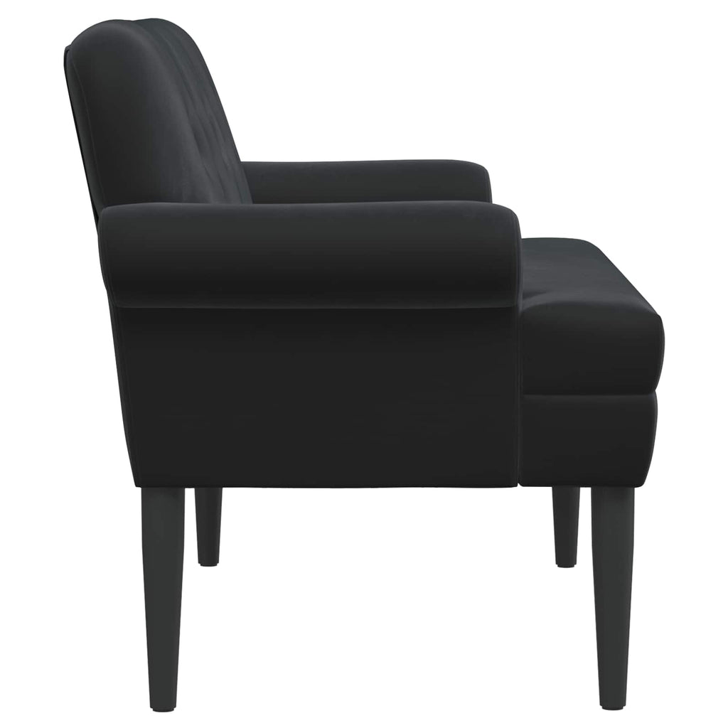 vidaXL Sofa dwuosobowa z guzikowym pikowaniem Czarny 120 x 66 x 78 cm