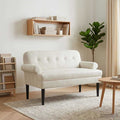 vidaXL Sofa dwuosobowa z guzikowym pikowaniem kremowy 120 x 66 x 78 cm