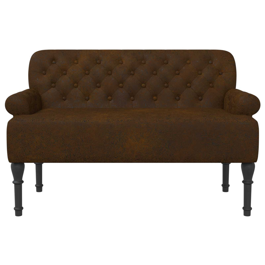 vidaXL Sofa dwuosobowa z guzikowym pikowaniem brązowy 120 x 65 x 78 cm