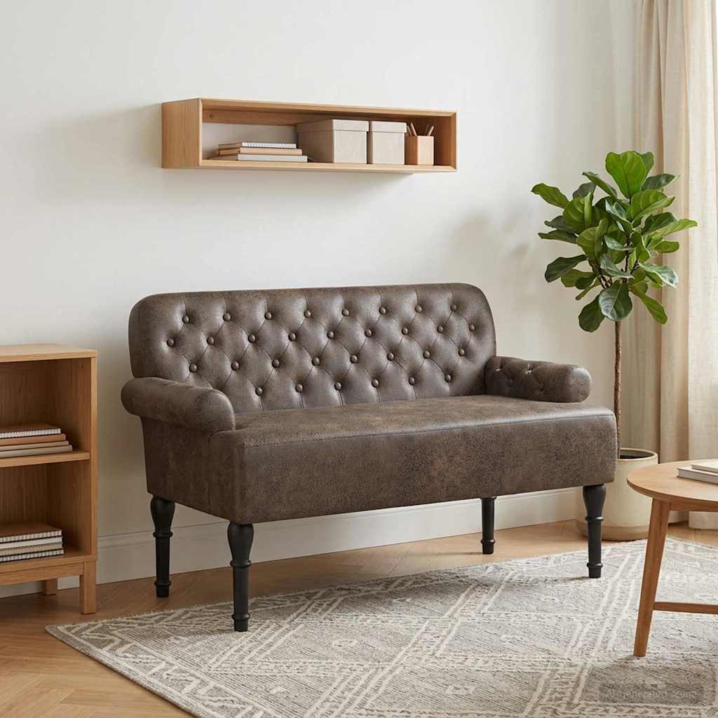 vidaXL Sofa dwuosobowa z guzikowym pikowaniem ciemnoszary