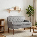 vidaXL Sofa dwuosobowa z guzikowym pikowaniem jasnoszary Welur