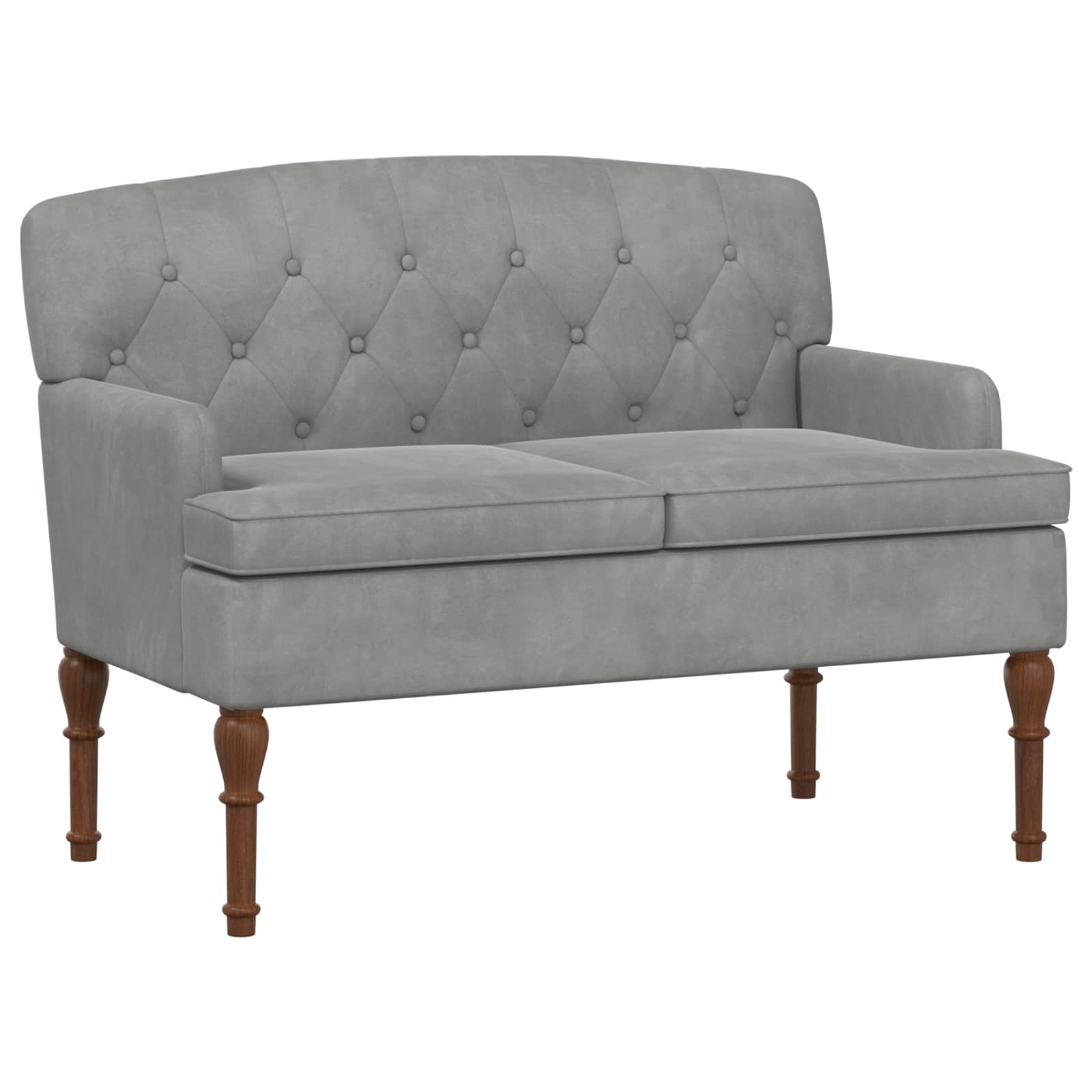 vidaXL Sofa dwuosobowa z guzikowym pikowaniem jasnoszary Welur
