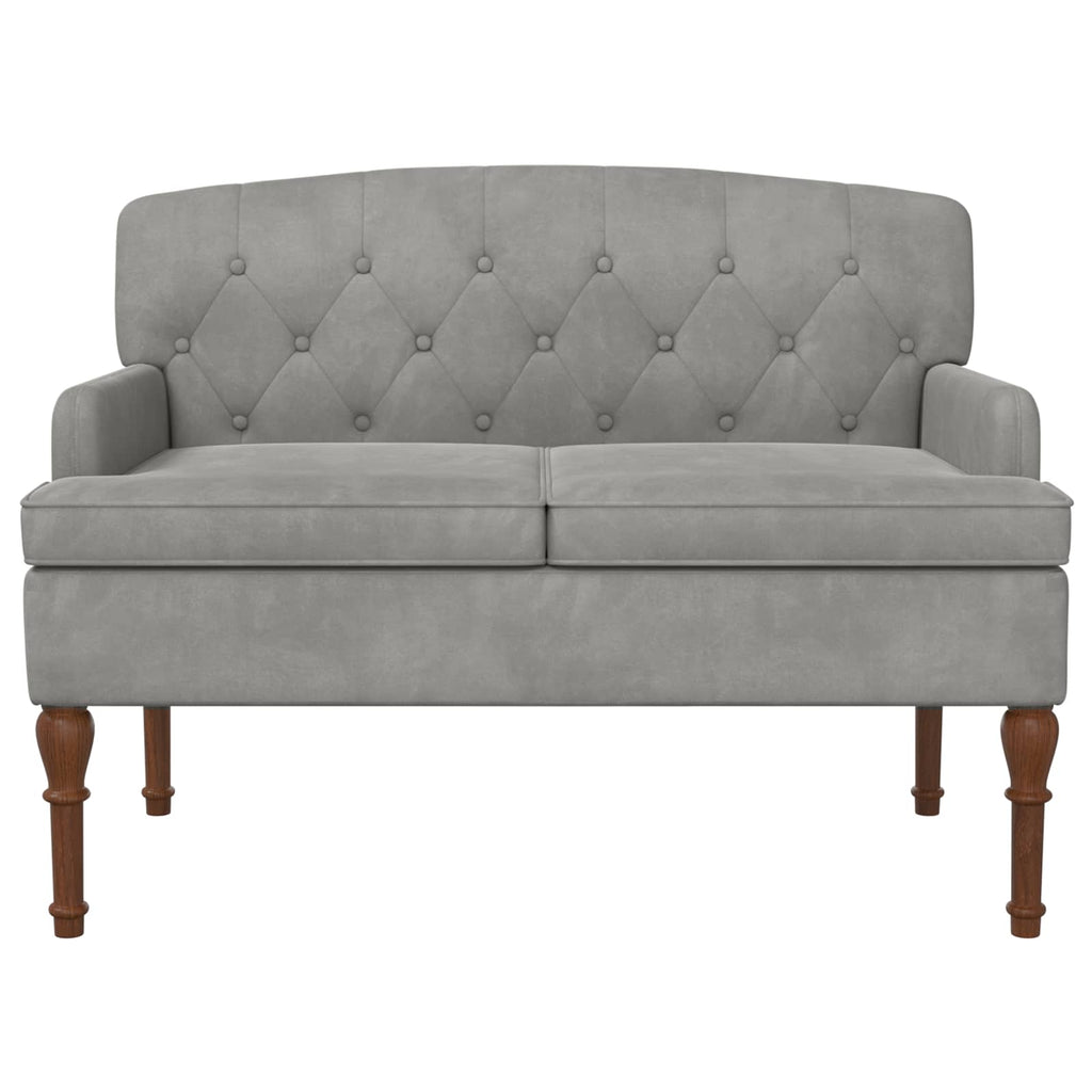 vidaXL Sofa dwuosobowa z guzikowym pikowaniem jasnoszary Welur