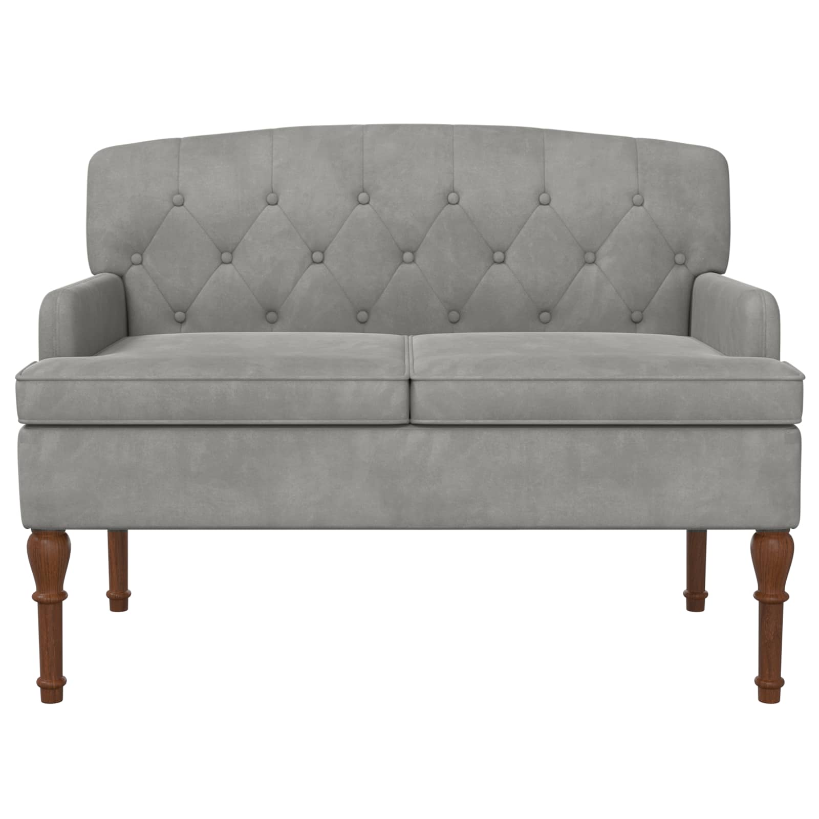 vidaXL Sofa dwuosobowa z guzikowym pikowaniem jasnoszary Welur