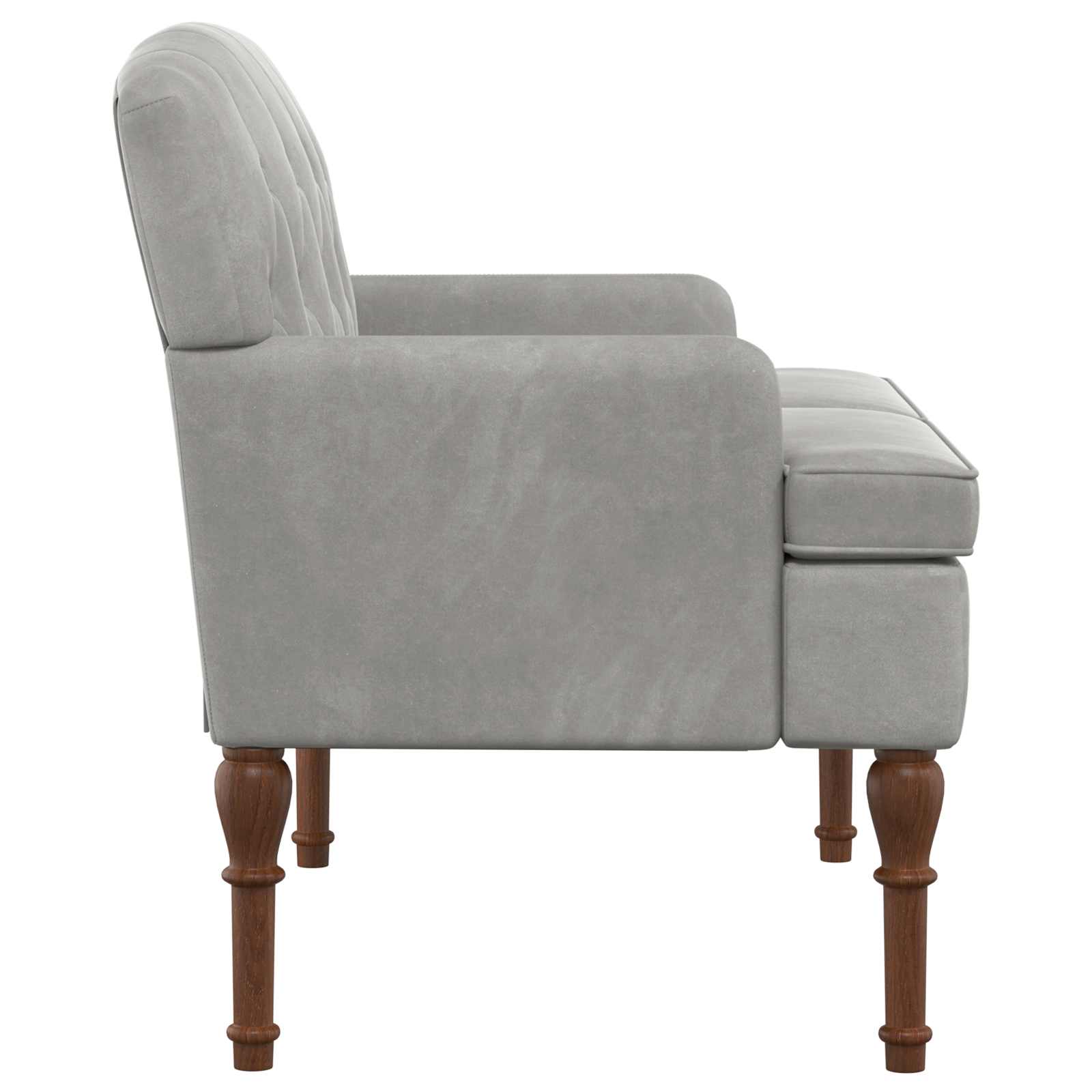 vidaXL Sofa dwuosobowa z guzikowym pikowaniem jasnoszary Welur