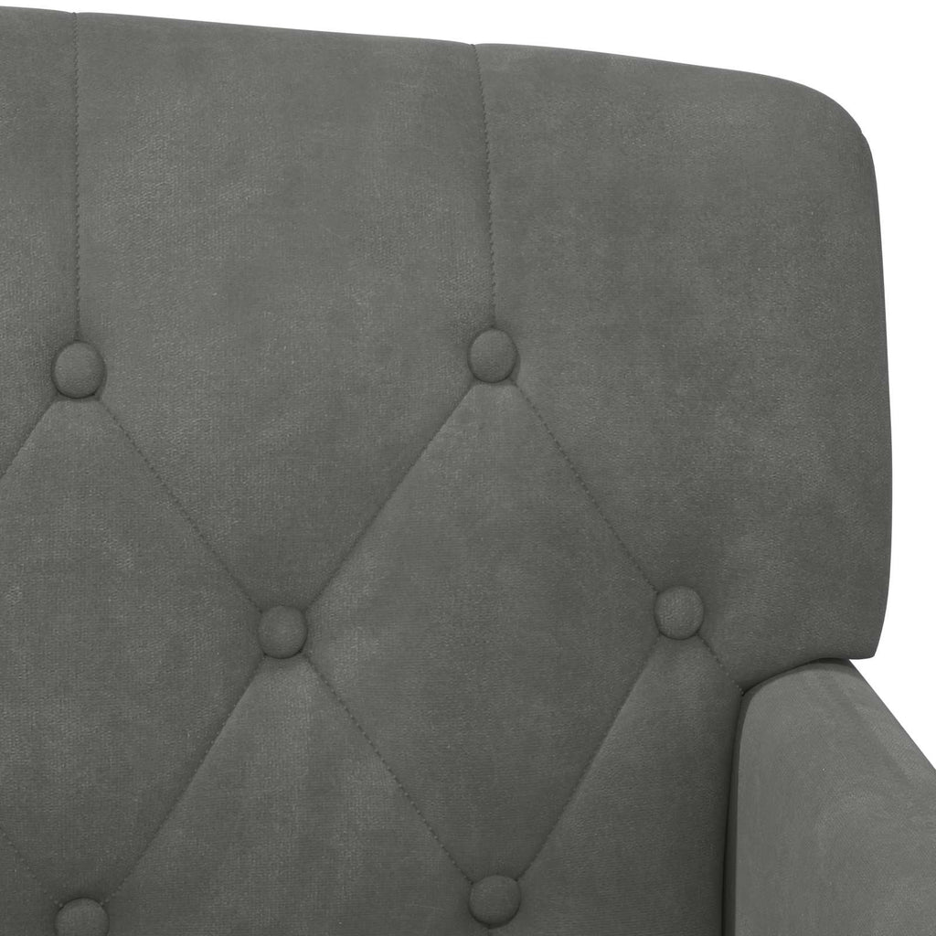 vidaXL Sofa dwuosobowa z guzikowym pikowaniem ciemnoszary Welur
