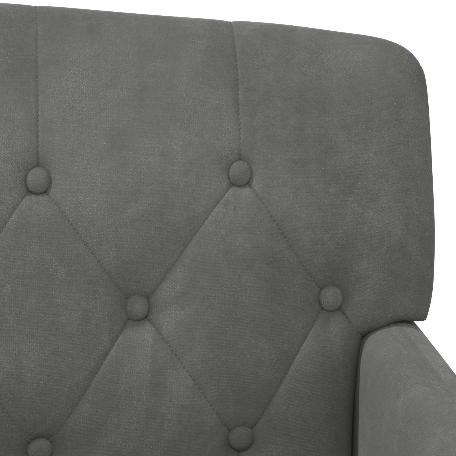 vidaXL Sofa dwuosobowa z guzikowym pikowaniem ciemnoszary Welur