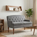 vidaXL Sofa dwuosobowa z guzikowym pikowaniem ciemnoszary Welur