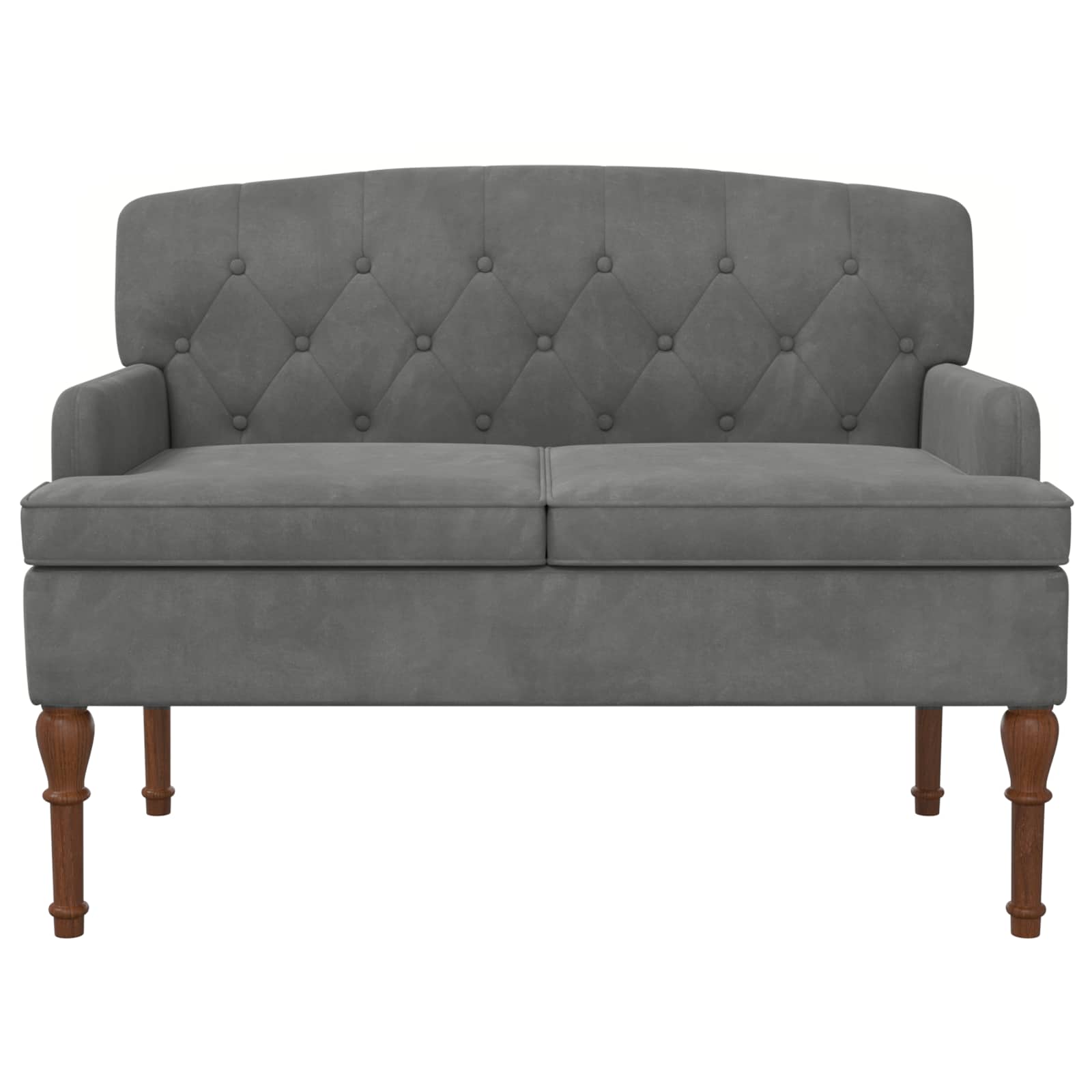vidaXL Sofa dwuosobowa z guzikowym pikowaniem ciemnoszary Welur