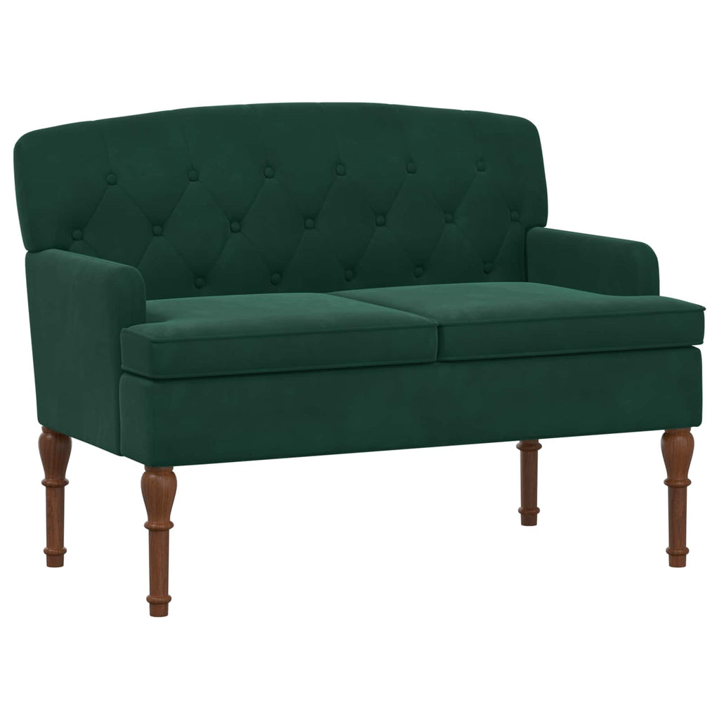 vidaXL Sofa dwuosobowa z guzikowym pikowaniem Ciemnozielony Welur