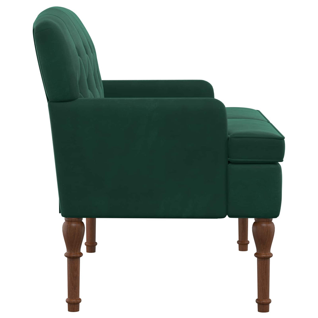 vidaXL Sofa dwuosobowa z guzikowym pikowaniem Ciemnozielony Welur