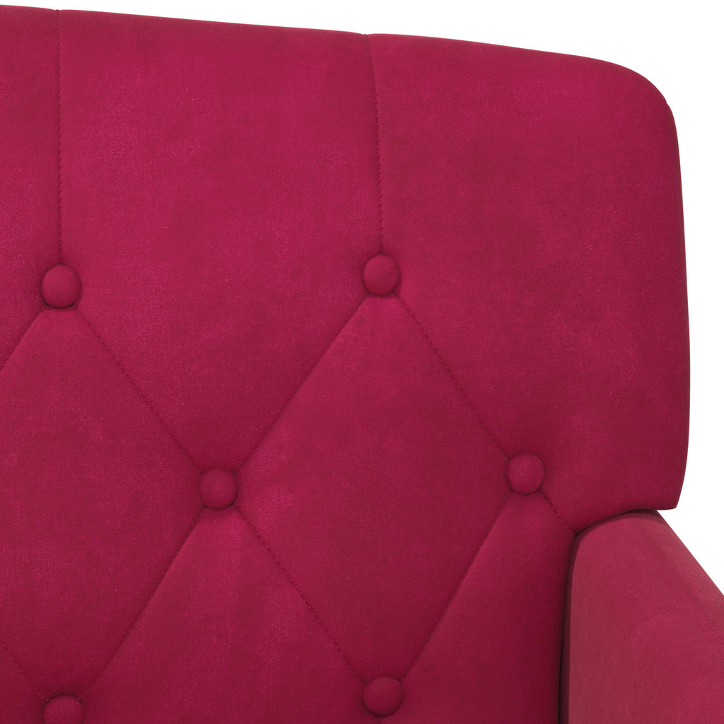 vidaXL Sofa dwuosobowa z guzikowym pikowaniem Czerwone wino Welur