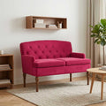 vidaXL Sofa dwuosobowa z guzikowym pikowaniem Czerwone wino Welur