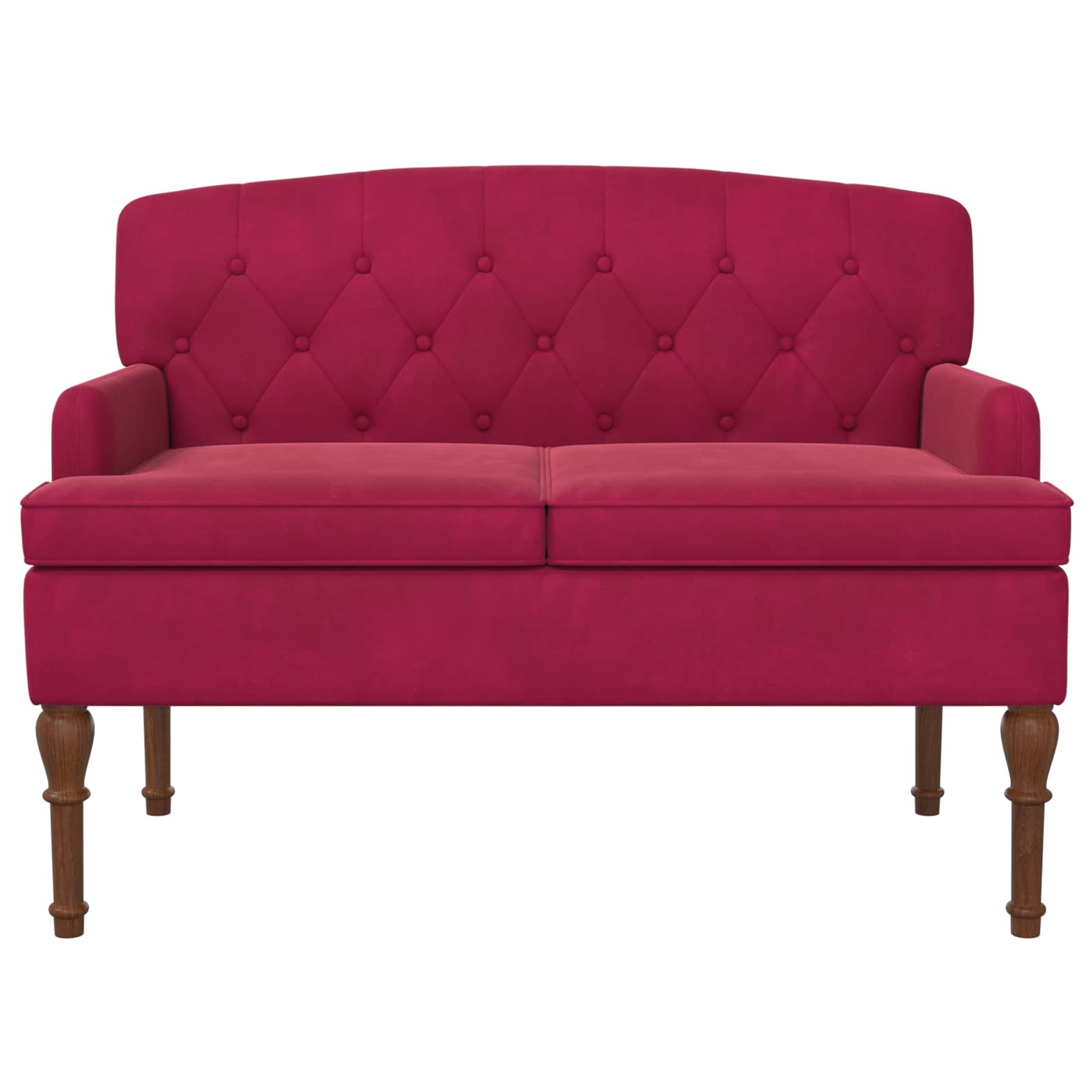 vidaXL Sofa dwuosobowa z guzikowym pikowaniem Czerwone wino Welur