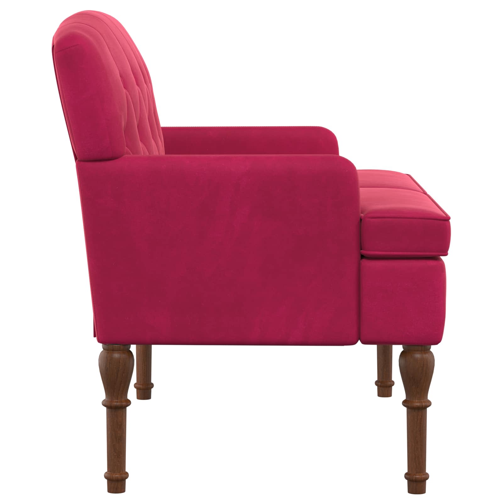 vidaXL Sofa dwuosobowa z guzikowym pikowaniem Czerwone wino Welur