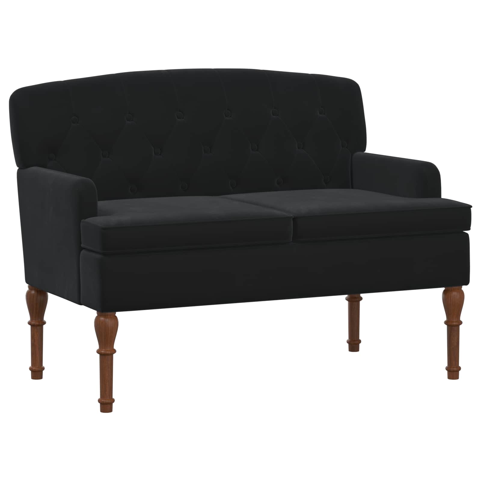 vidaXL Sofa dwuosobowa z guzikowym pikowaniem Czarny 111 x 65 x 79 cm