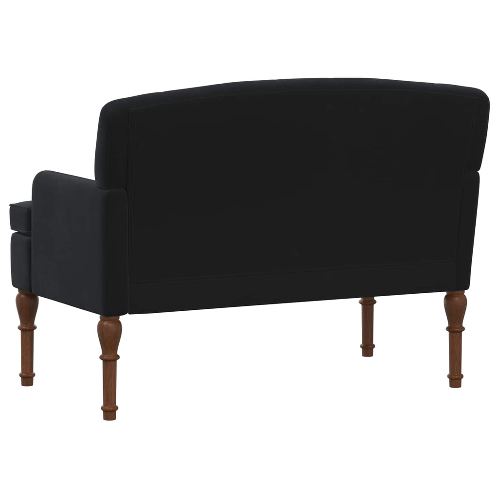 vidaXL Sofa dwuosobowa z guzikowym pikowaniem Czarny 111 x 65 x 79 cm