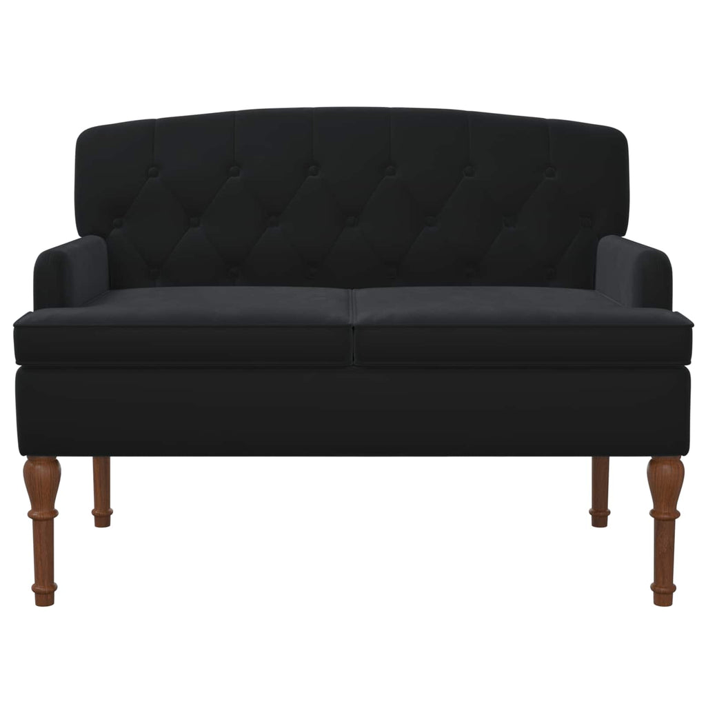 vidaXL Sofa dwuosobowa z guzikowym pikowaniem Czarny 111 x 65 x 79 cm