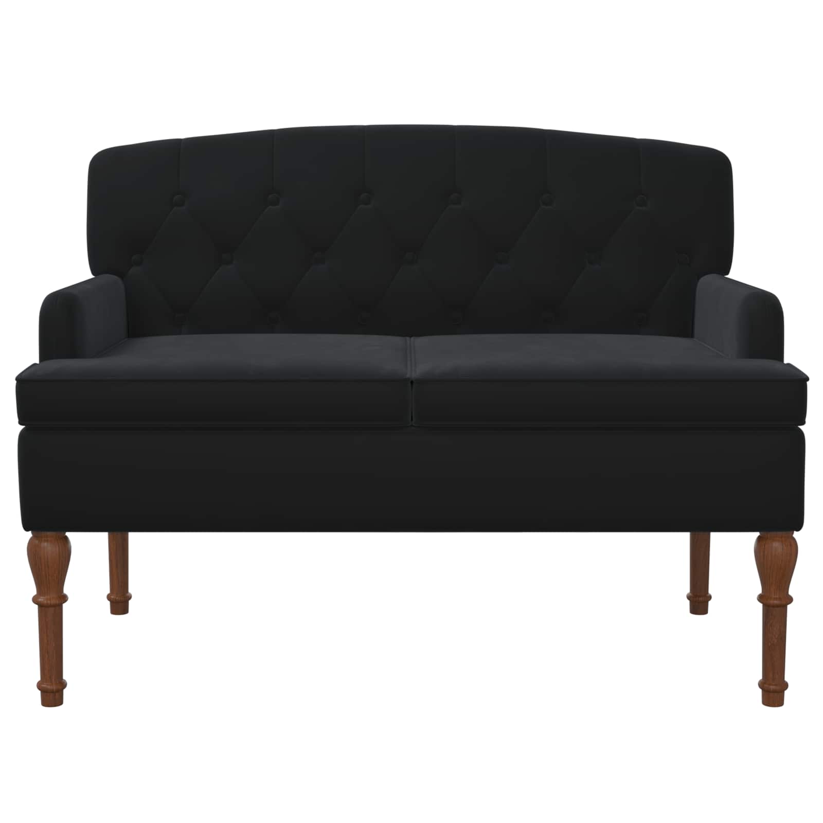 vidaXL Sofa dwuosobowa z guzikowym pikowaniem Czarny 111 x 65 x 79 cm