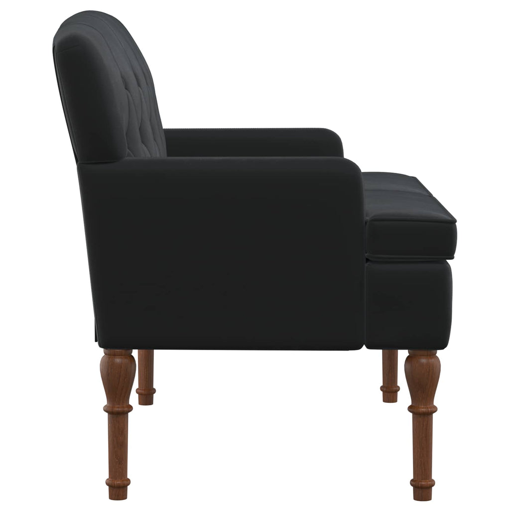 vidaXL Sofa dwuosobowa z guzikowym pikowaniem Czarny 111 x 65 x 79 cm