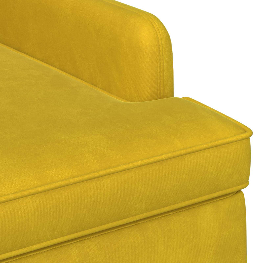 vidaXL Sofa dwuosobowa z guzikowym pikowaniem Jasnożółty Welur
