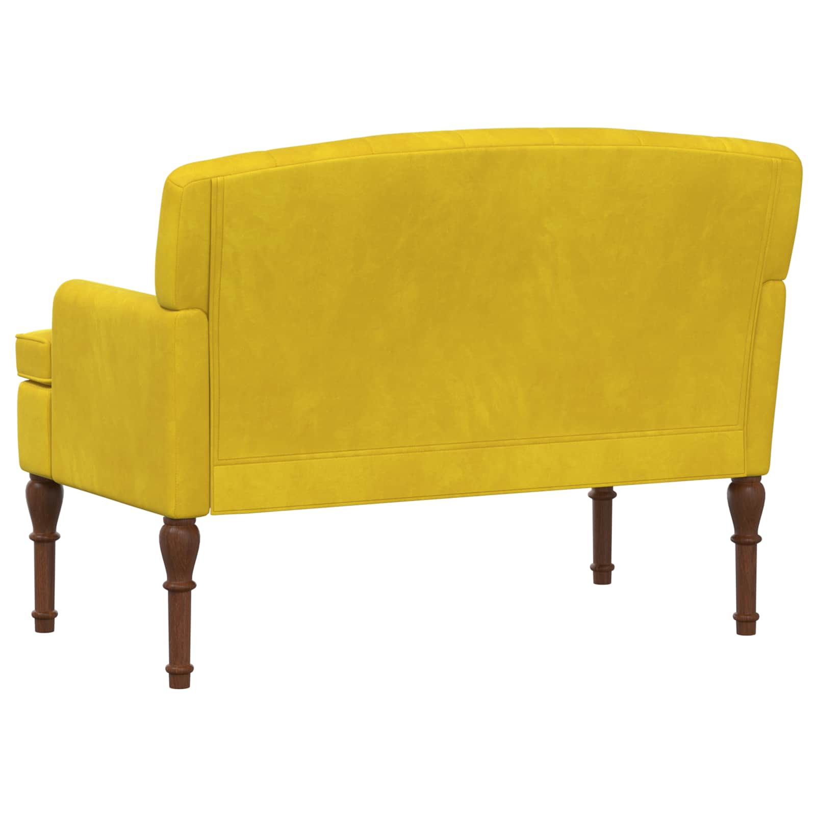 vidaXL Sofa dwuosobowa z guzikowym pikowaniem Jasnożółty Welur